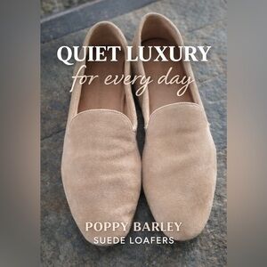 Poppy Barley Suede Loafers Beige Neutral Flats Size 10 Boho Minimal